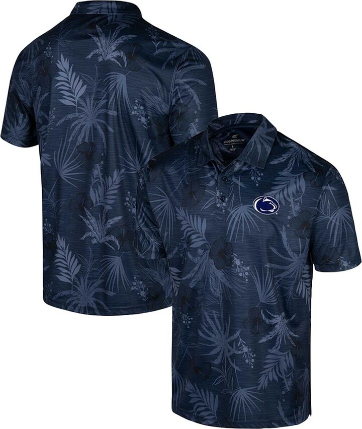 Men's Colosseum Navy Penn State Nittany Lions Big and Tall Palms Polo Shirt