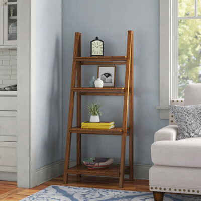 Laurel Foundry Modern Farmhouse Aramis 60" H x 24" W Solid Wood Ladder Bookcase