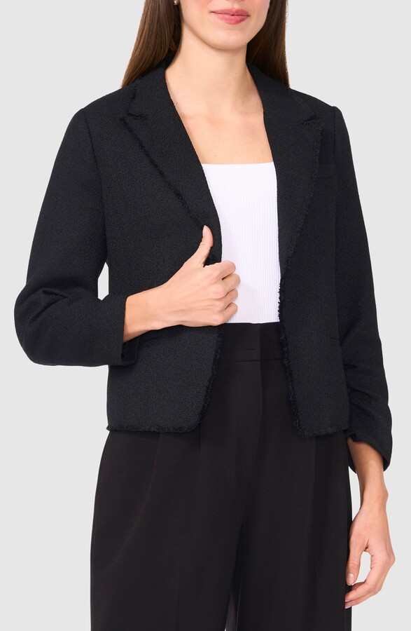 Halogen Raw Hem Crop Blazer