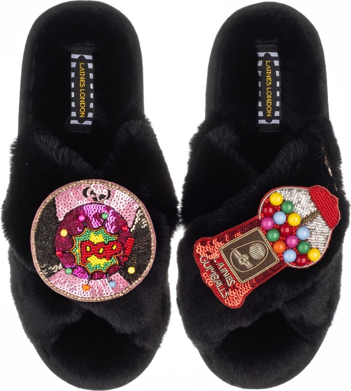 LAINES LONDON Classic Laines Slippers With Deluxe Retro Gumball