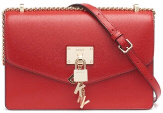 DKNY Elissa Small Shoulder Flap Bag in Red