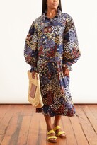 Thumbnail for your product : Sea Enora Floral Long Sleeve Midi Dress in Navy