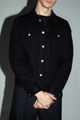 Alexander McQueen Patchwork Zip-up Denim Jacket in Black for Men