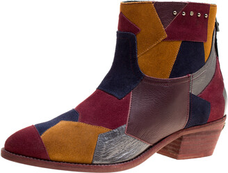 patchwork boots womens