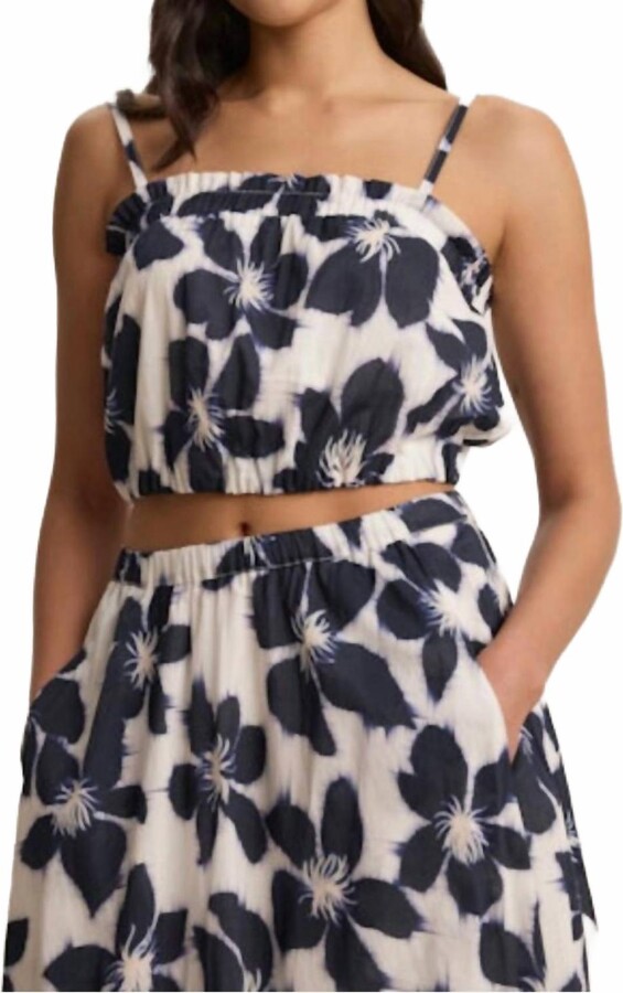 Alice Floral Cami Top In Azul
