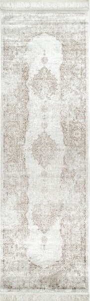 nuLoom NuloomCantrellMedallion2x8RunnerIndoorAreaRugforLivingRoomBedroomDiningRoomEntrywayHallwayKitchenIvory/Beige