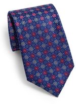 Thumbnail for your product : Canali Floral & Diamond Print Silk Tie