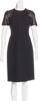 Thumbnail for your product : Reed Krakoff Leather-Trimmed Sheath Dress