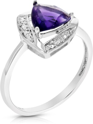 Amethyst mit einem Zirkonia Ring " Lavendel " 925er Sterlingsilber rho