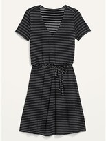 Thumbnail for your product : Old Navy Waist-Defined Jacquard-Striped Tie-Belt Dress for Women