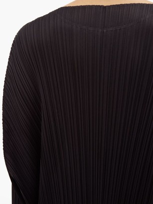 Pleats Please Issey Miyake Pleated Technical-jersey Midi Tunic Dress - Black