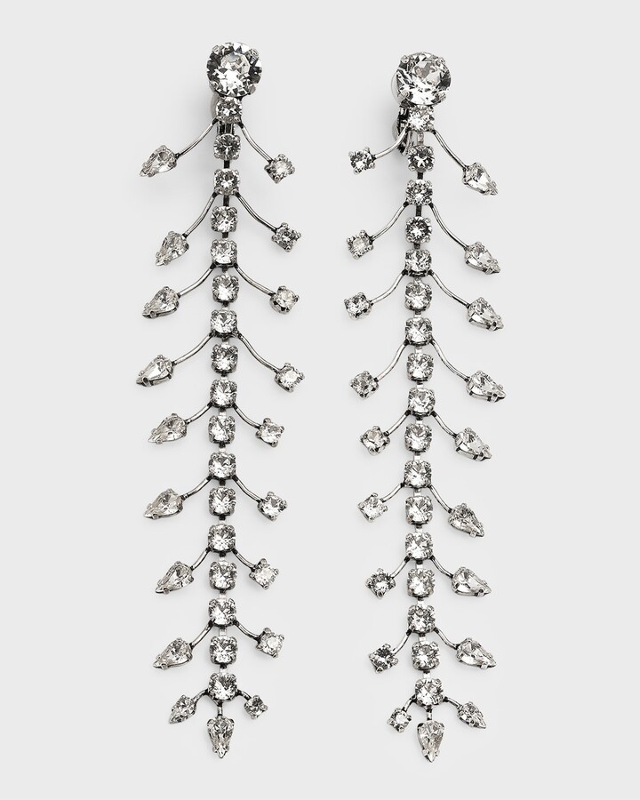 crystal bead drop earrings    #916 Gorgeous 5cm long gold tone & diamante 