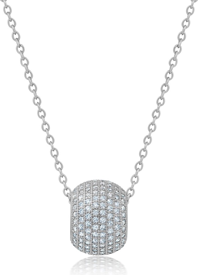 Crislu Pavé Cubic Zirconia Bead Pendant Necklace