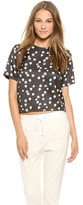 Thumbnail for your product : Band Of Outsiders Print Crop Top with Back Zip