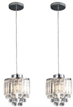 COTULIN Set of 3 Polished Decorative Crystal Pendant Light,Chandelier for Kitchen Island Dining Room Living Room Bar 