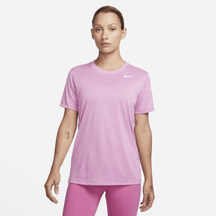 Nike Women's Dri-FIT T-Shirt in Pink - ShopStyle Activewear Tops