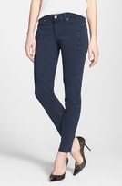 Thumbnail for your product : Paige Denim 'Marley' Skinny Twill Moto Pants (Azure)