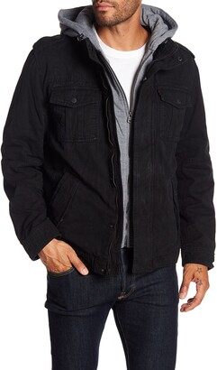 canvas hooded military jacket by levi's