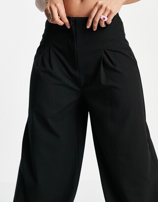 Pimkie wide leg tailored trousers in black