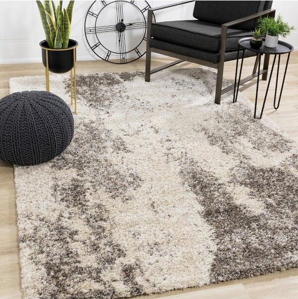 Rug Branch RugBranchContemporaryDistressedCreamIndoorAreaRug-5'x8'