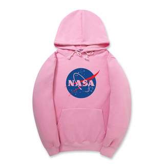 CORIRESHA Fashion NASA Logo Print Hoodie Sweatshirt with Kangaroo Pocket