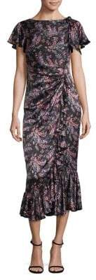 Cinq à Sept Floral-Print Silk Midi Dress