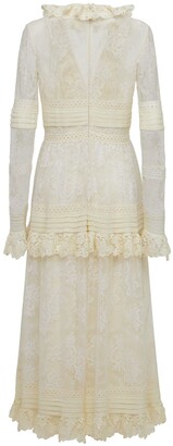 ZUHAIR MURAD Chantilly Cotton Lace Midi Dress