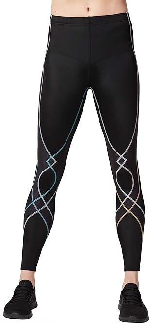 CW-X Men's Stabilyx Joint Support Compression Tights Black/White