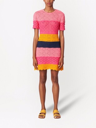 Carolina Herrera Colour-Block Crochet Panelled Dress