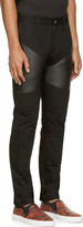 Thumbnail for your product : Givenchy Black Leather-Patched Biker Jeans