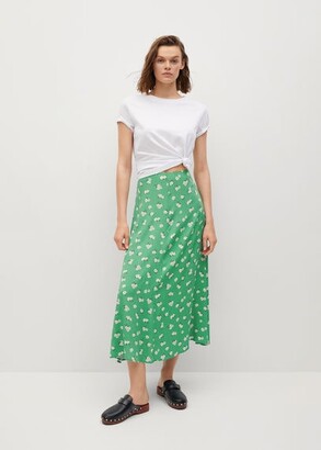 MANGO Printed midi skirt