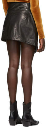 Ann Demeulemeester Black Leather Wrap Miniskirt
