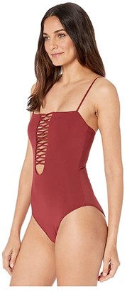 O'Neill Salt Water Solids Strappy One-Piece (Ruby) Women's Swimsuits One Piece