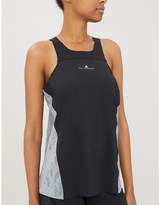 Thumbnail for your product : adidas by Stella McCartney Contrast mesh-panel stretch-jersey tank top