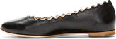 Thumbnail for your product : Chloé Black Leather Scalloped Ballerina Flats