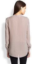 Thumbnail for your product : Haute Hippie Striped Silk Henley Blouse