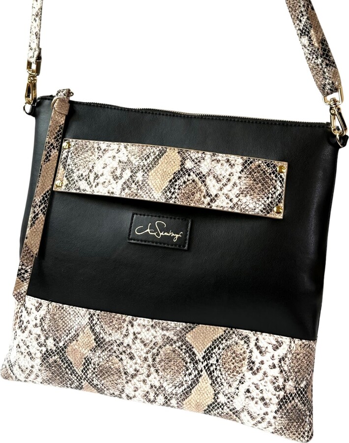 Anne Schollenberger Crossbody & Clutch No One Black & Snake