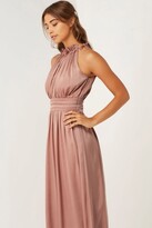 Thumbnail for your product : Little Mistress Rose Frill Halter Neck Maxi