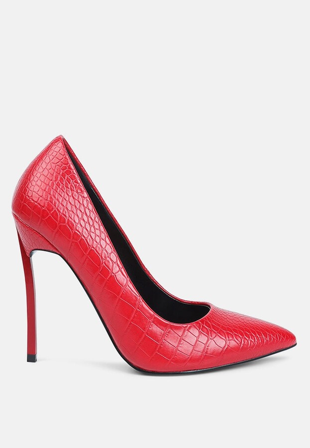 London Rag Urchin Croc High Stiletto Heel Pumps