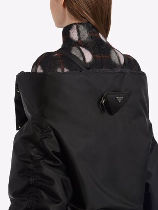 Prada off-shoulder padded Re-Nylon jacket