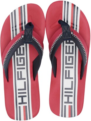 tommy hilfiger red flip flops