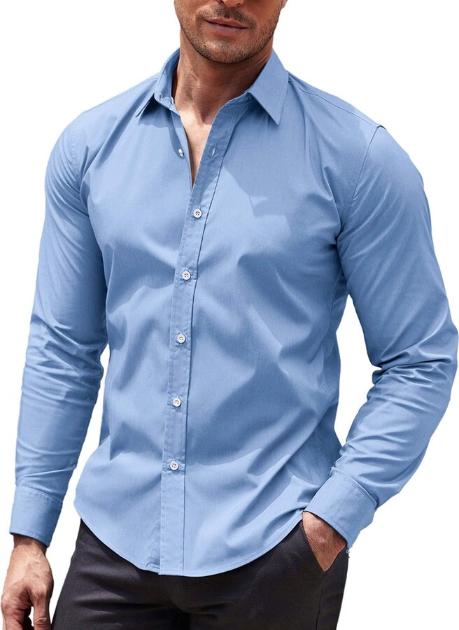 COOFANDY Mens Shirts Long Sleeve Casual WrinkleFree Formal Shirt