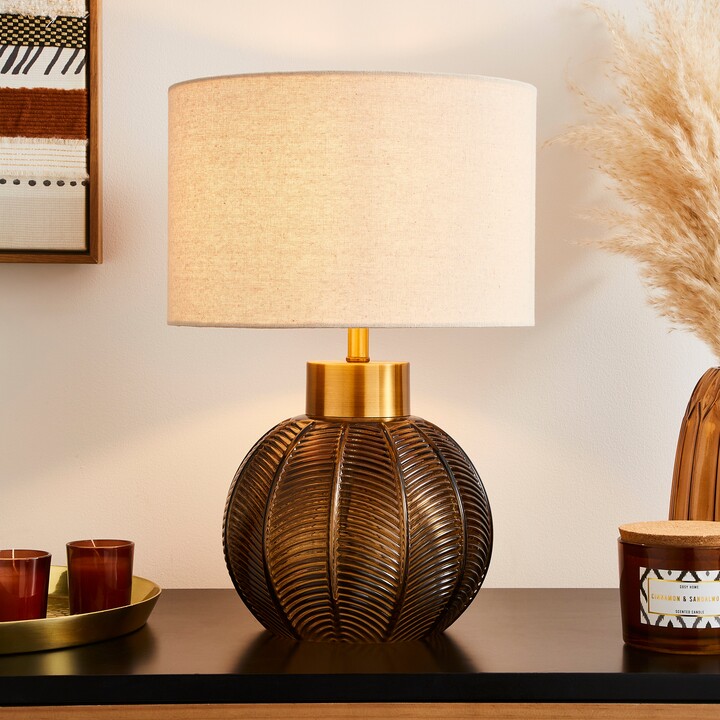 Dunelm Colleen Glass Table Lamp Gold ShopStyle