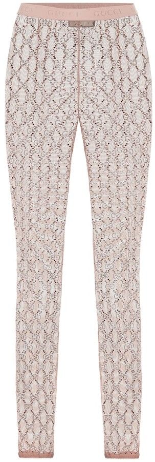 Gucci Embellished GG tulle leggings - ShopStyle