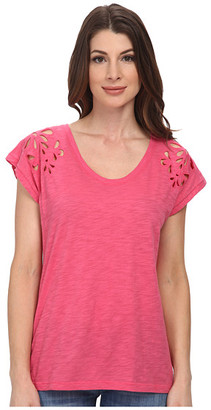 DKNY Embroidered Eyelet Tee