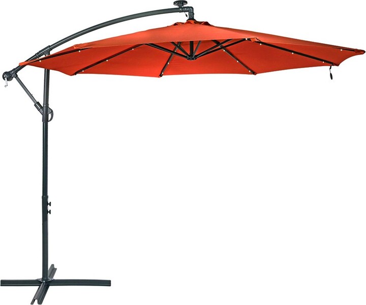 Sunnydaze Decor Sunnydaze Outdoor Steel Solar Offset Cantilever Patio