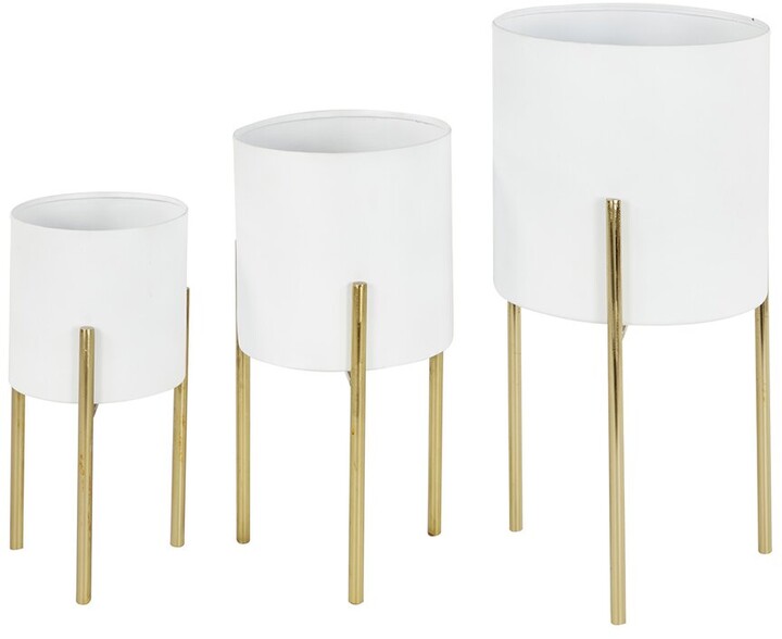 Peyton Lane Set of 3 Metal Contemporary Planters