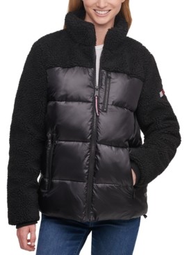 tommy jeans sherpa puffer jacket