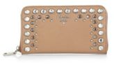 Thumbnail for your product : Prada Studded Saffiano Vernice Zip-Around Wallet
