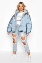 Thumbnail for your product : boohoo Plus Hooded Funnel Neck Puffer Jacket
